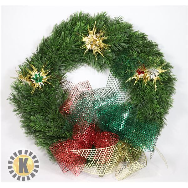VINTAGE SYNTHETIC CHRISTMAS WREATH