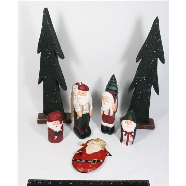 LOT OF WOODEN CHRISTMAS DECOR