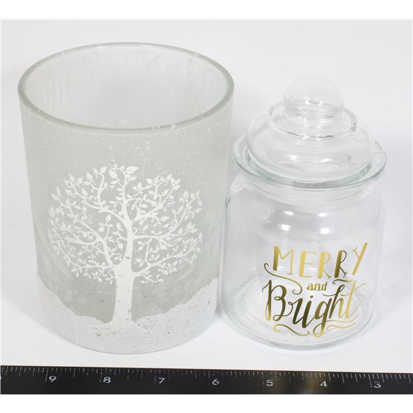 WINTER THEMED GLASS JAR