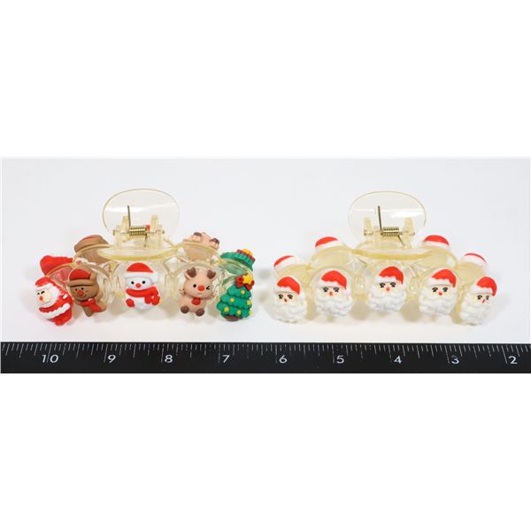 2 NEW CHRISTMAS THEME CLAW CLIPS