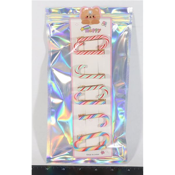 NEW CANDY CANE THE ALLIGATOR HAIR CLIPS