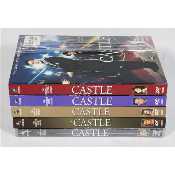 CASTLE SEASONS 2-6 ON DVD. NEW SEALED