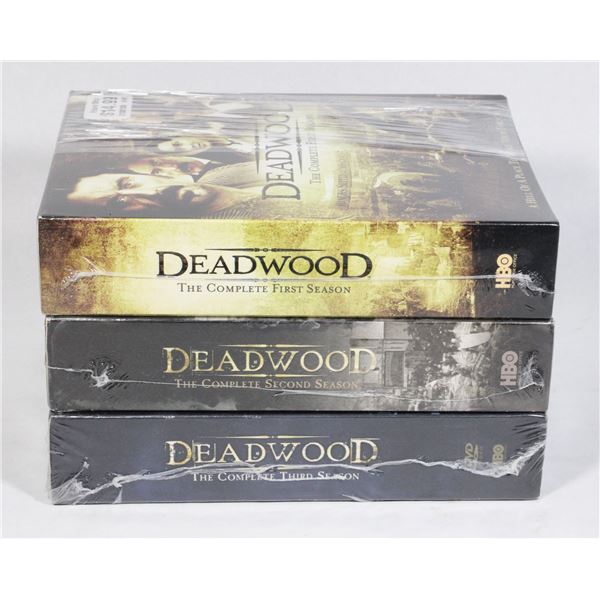 DEADWOOD SEASONS 1-3 ON DVD. NEW, SEALED