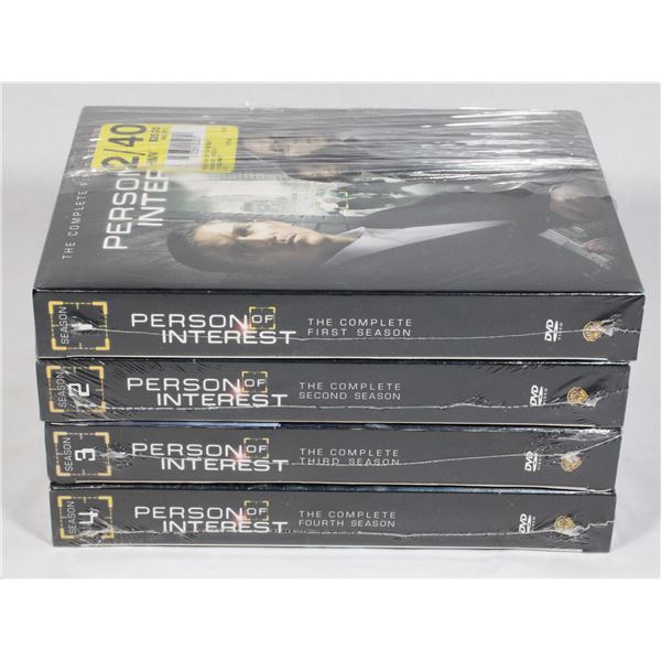 PERSON OF INTEREST SEASONS 1-4 ON DVD. NEW SEALED