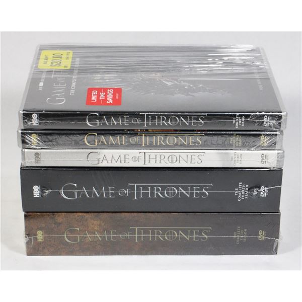GAME OF THRONES SEASONS 1-5 ON DVD. NEW SEALED