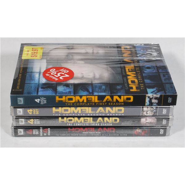 HOMELAND SEASONS 1-4 ON DVD. NEW SEALED