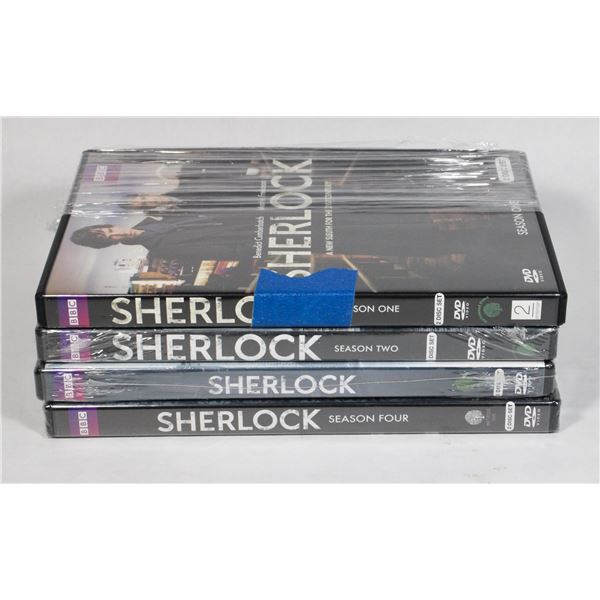 SHERLOCK SEASONS 1-4 ON DVD. SEASON 1 IS OPEN, THE