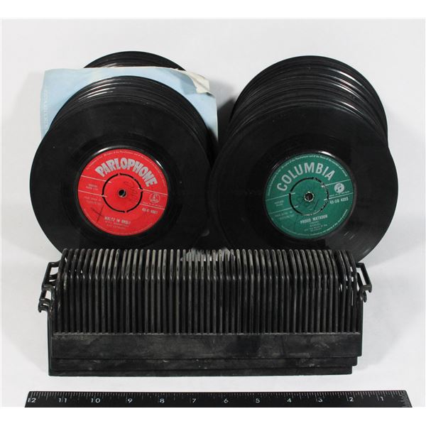 LOT OF 45’s RECORDS WITH 3 45 RACKS