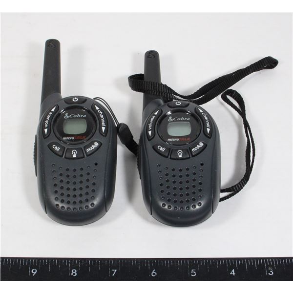 LOT OF TWO COBRA MICRO TALK WALKIE TALKIES