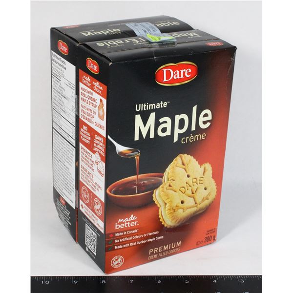 TWO BOXES OF DARE ULTIMATE MAPLE CREME COOKIES
