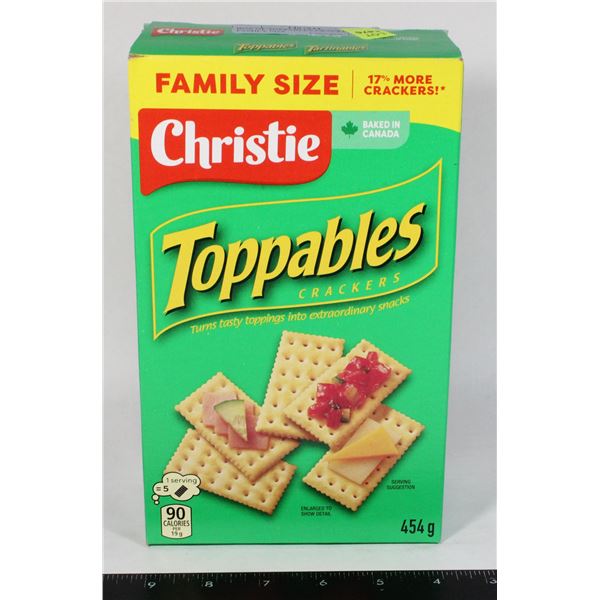 BOX OF TOPPABLES CRACKERS FAMILY SIZE