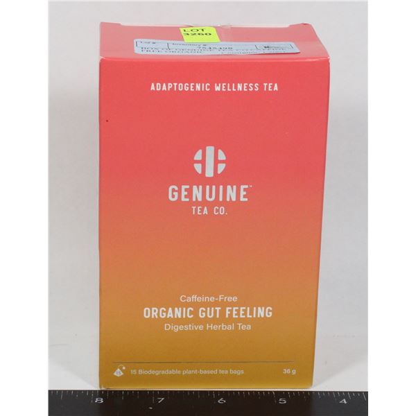 BOX OF GENUINE TEA CO CAFFEINE FREE ORGANIC
