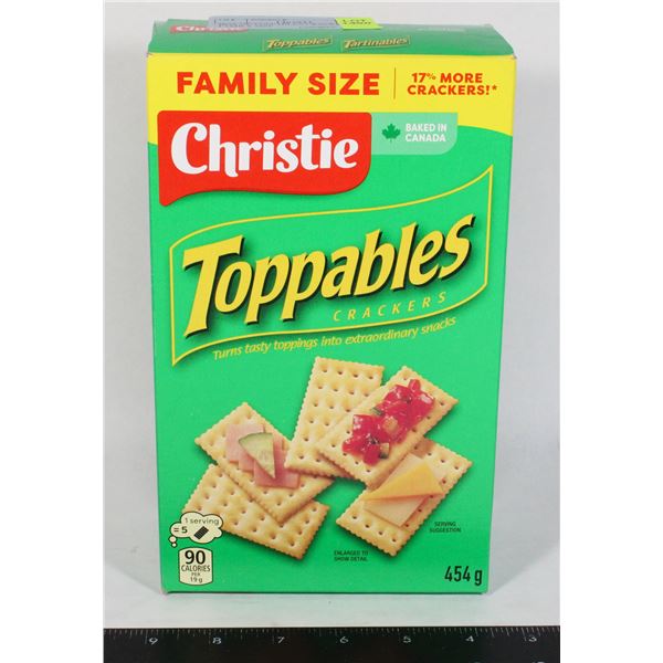 BOX OF TOPPABLES CRACKERS FAMILY SIZE