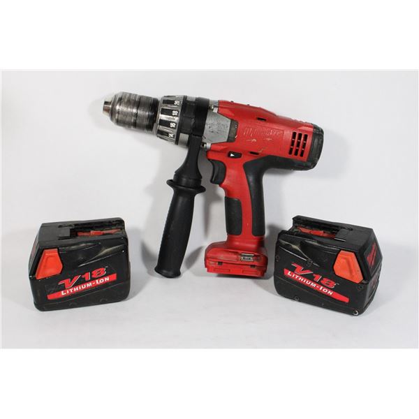 DRILL WITH TWO BATTERIES (NO CHARGER)