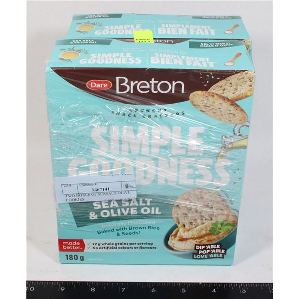 TWO BOXES OF SEASALT OLIVE COOKIES
