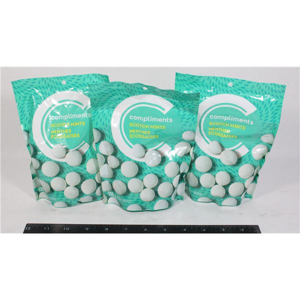 THREE SMALL PACKS OF PEPPERMINT