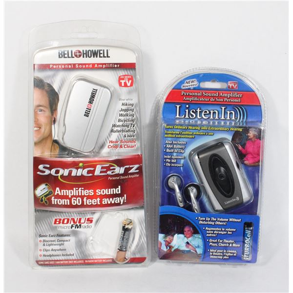 TWO HEARING AID TYPE DEVICES, OPEN BOXES