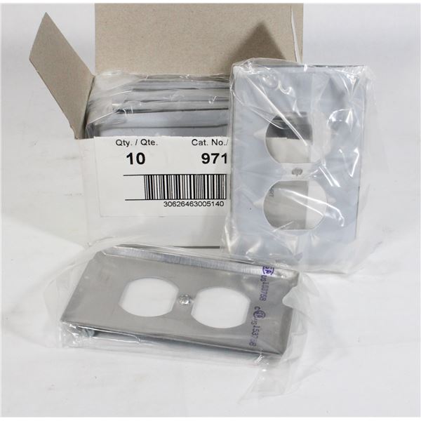 10 -STAINLESS STEEL 1 GANG DUPLEX WALL PLATES