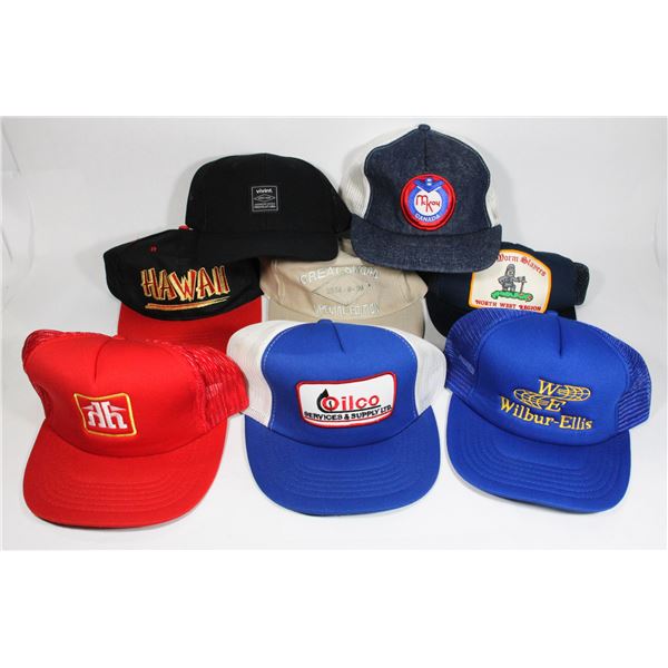 BUNDLE OF BASEBALL AND TRUCKER HATS