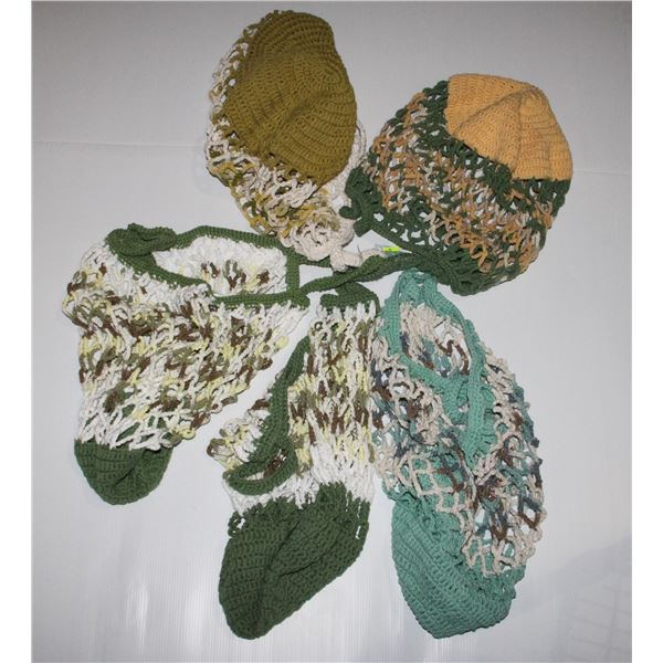BUNDLE OF HAND KNIT SHOPPING BAGS