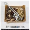 Image 1 : BOX OF ASSORTED HOOKS, CHAIN, AND MORE