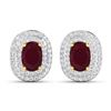 Image 2 : 14KT Yellow Gold 1.7ctw Ruby and Diamond Earrings