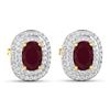Image 3 : 14KT Yellow Gold 1.7ctw Ruby and Diamond Earrings