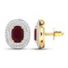 Image 4 : 14KT Yellow Gold 1.7ctw Ruby and Diamond Earrings