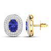 Image 4 : 14KT Yellow Gold 1.24ctw Tanzanite and Diamond Earrings
