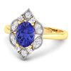 Image 2 : 14KT Yellow Gold 1.09ctw Tanzanite and Diamond Ring