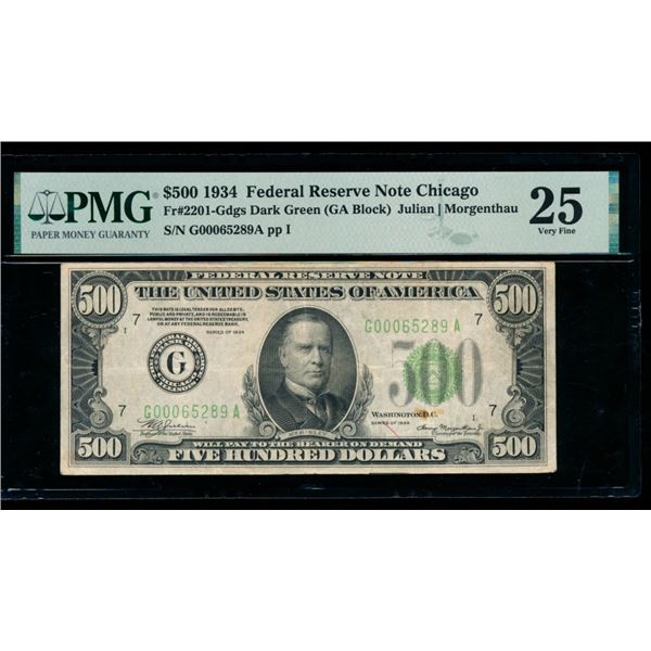 1934 $500 Chicago FRN PMG 25