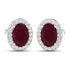 Image 2 : 14KT White Gold 1.7ctw Ruby and Diamond Earrings