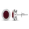 Image 4 : 14KT White Gold 1.7ctw Ruby and Diamond Earrings