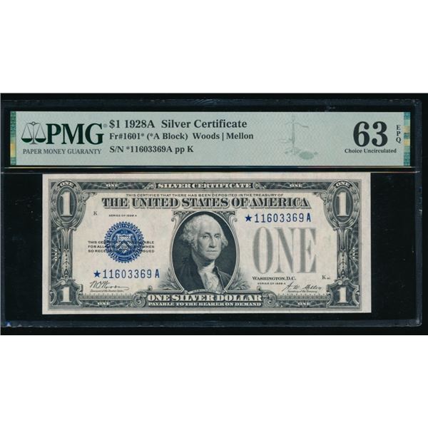 1928A $1 STAR Silver Certificate PMG 63EPQ