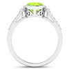 Image 4 : 14KT White Gold 1.6ctw Peridot and Diamond Ring