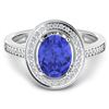 Image 2 : 14KT White Gold 1.41ctw Tanzanite and Diamond Ring