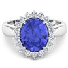 Image 3 : 14KT White Gold 3.43ctw Tanzanite and Diamond Ring