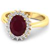 Image 3 : 14KT Yellow Gold 1.5ct Ruby and Diamond Ring