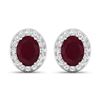 Image 1 : 14KT White Gold 3ctw Ruby and Diamond Earrings