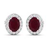 Image 2 : 14KT White Gold 3ctw Ruby and Diamond Earrings
