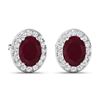 Image 3 : 14KT White Gold 3ctw Ruby and Diamond Earrings