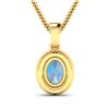 Image 3 : 14KT Yellow Gold 0.96ct Aquamarine and Diamond Pendant with Chain