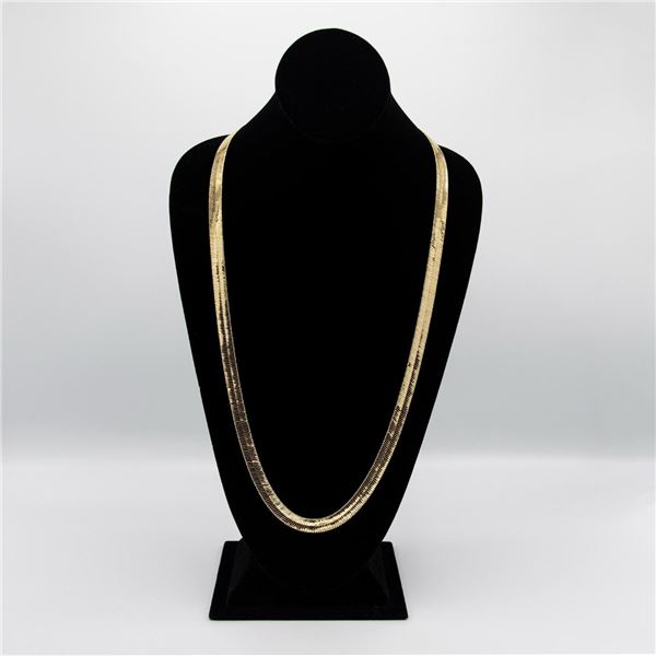 Sharp 42 Gram 14Kt Gold Plate Herringbone Necklace