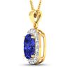 Image 2 : 14KT Yellow Gold 3.1ctw Tanzanite and Diamond Pendant