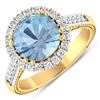 14KT Yellow Gold 2.75ctw Aquamarine and Diamond Ring