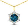 14KT Yellow Gold 2.05ctw London Blue Topaz and Diamond Pendant