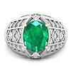 Image 3 : 14KT White Gold 2.03ctw Zambian Emerald and Diamond Ring