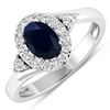 14KT White Gold 0.75ctw Blue Sapphire and Diamond Ring