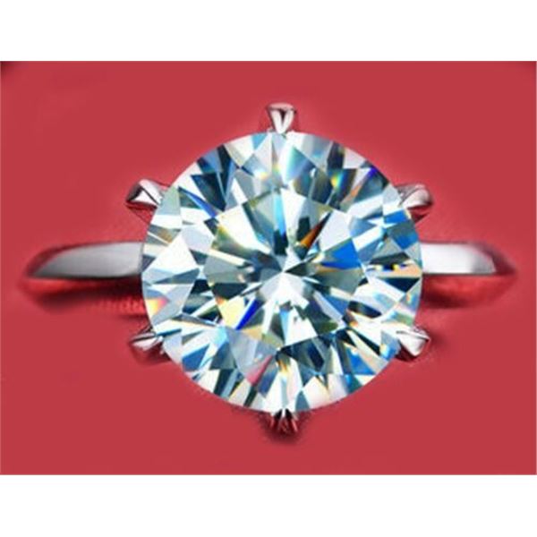 Sparkling 3.5 Ct Ice Blue Fire Moissanite Ring