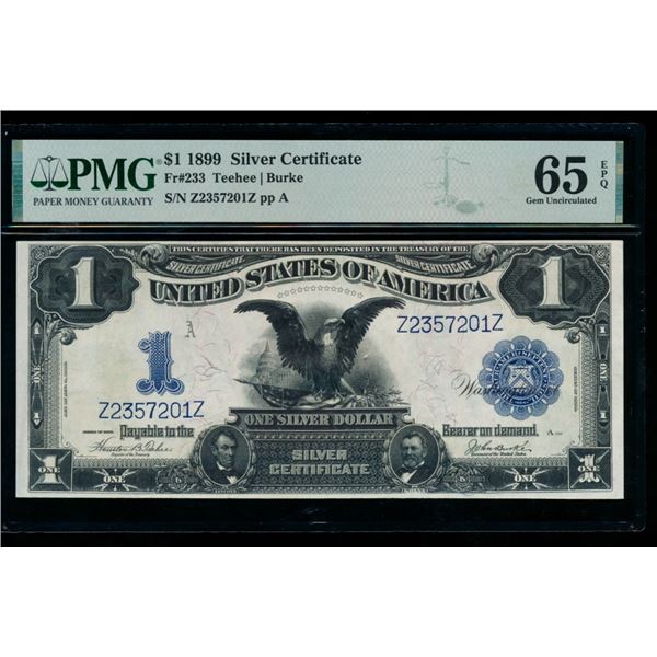 1899 $1 Black Eagle Silver Certificate PMG 65EPQ
